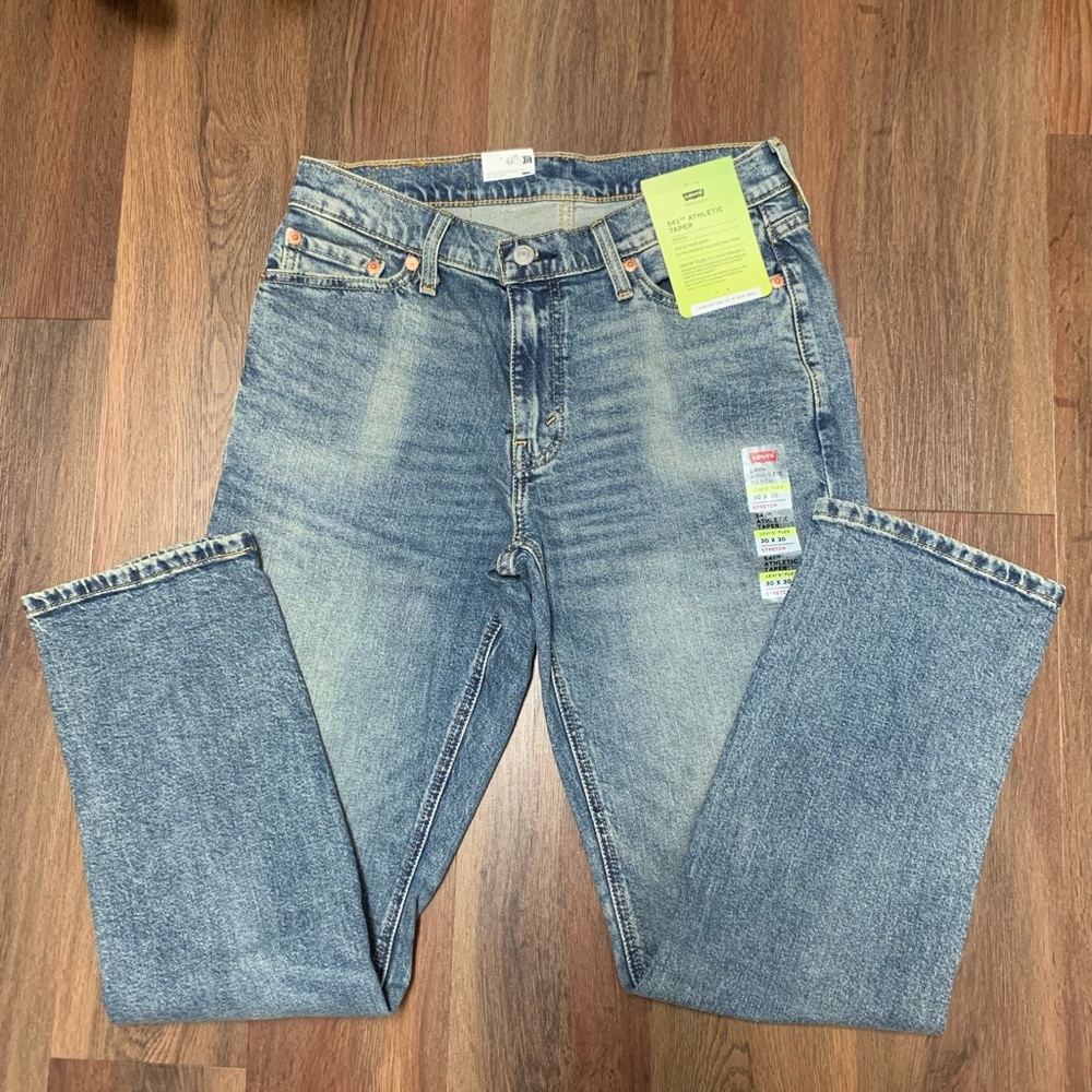 NWT Levi’s 541 Athletic Taper Denim Jeans 30x30 Flex Stretch Blue Wash
